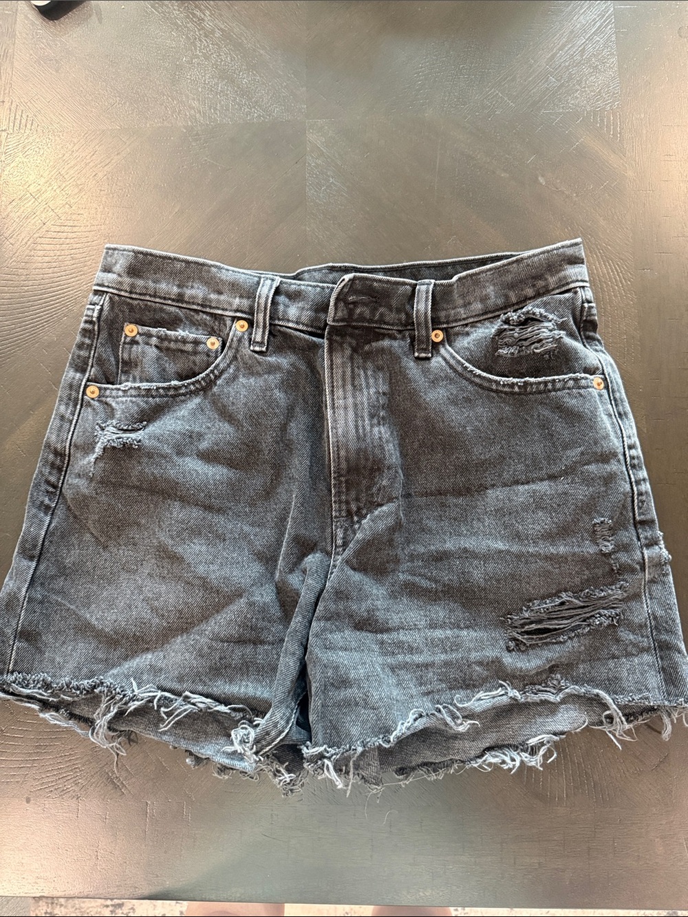 Women’s Distressed Black Denim Shorts